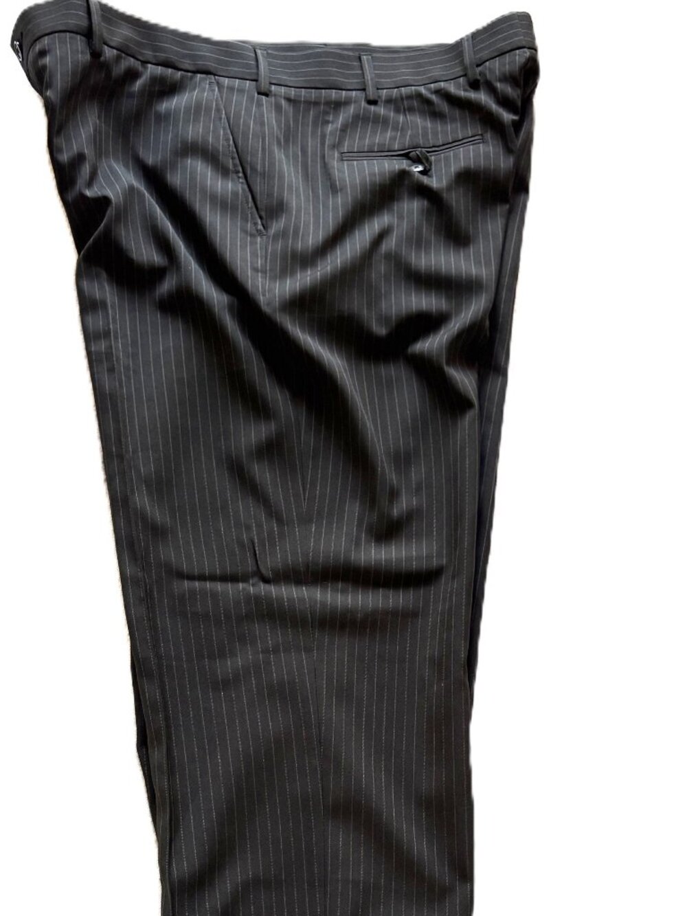 NWOT Perry Ellis Gray with White Pinstripe Polyester Dress Pants, 38x32